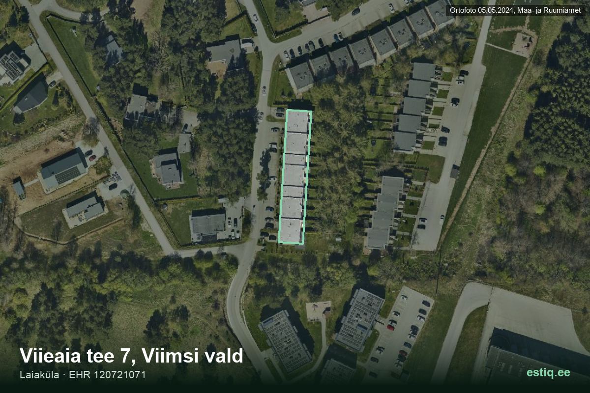 Viieaia tee 7, Viimsi – ilmakuva rakennuksesta, ääriviiva rakennusrekisteristä (EHR)