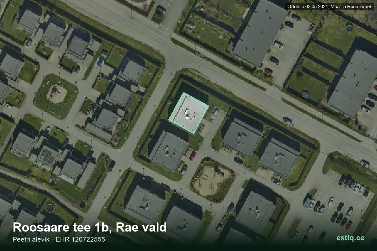 Roosaare tee 1b, Rae – hoone aerofoto, kontuur ehitisregistri (EHR) andmetest