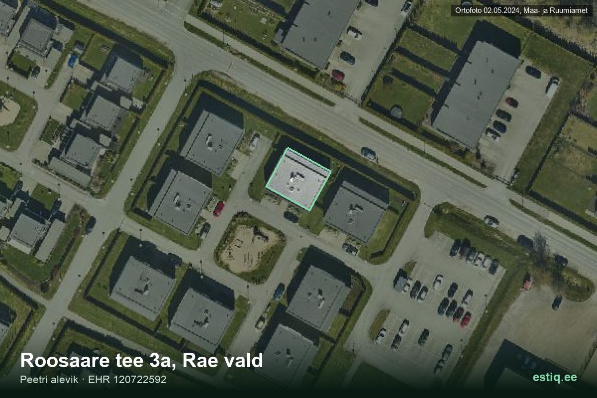 Roosaare tee 3a, Rae – hoone aerofoto, kontuur ehitisregistri (EHR) andmetest
