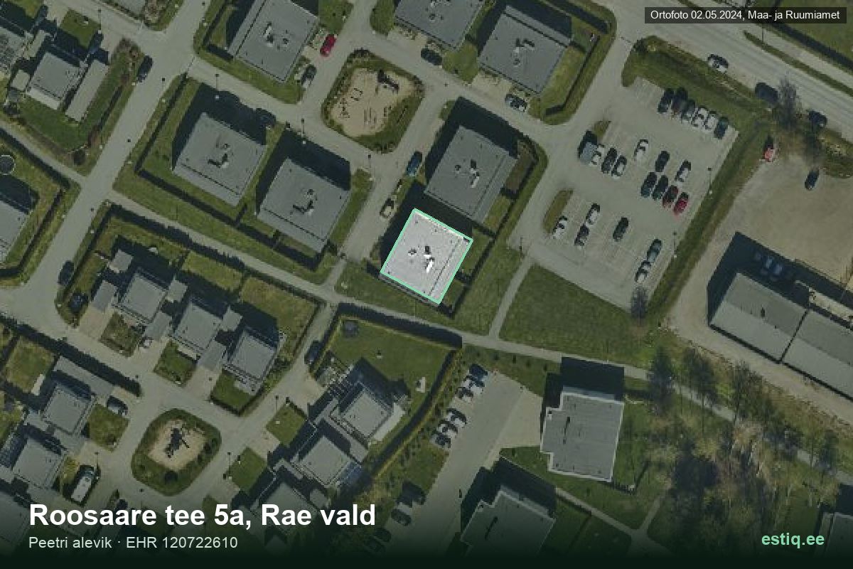Roosaare tee 5a, Rae – hoone aerofoto, kontuur ehitisregistri (EHR) andmetest