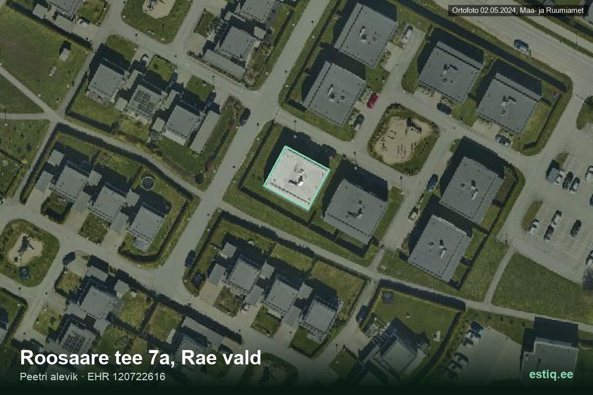 Roosaare tee 7a, Rae – hoone aerofoto, kontuur ehitisregistri (EHR) andmetest