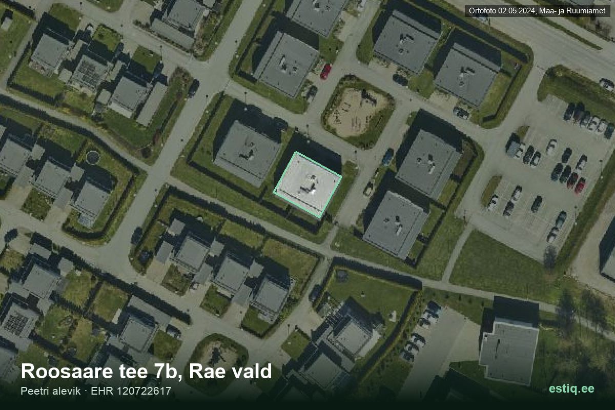 Roosaare tee 7b, Rae – hoone aerofoto, kontuur ehitisregistri (EHR) andmetest