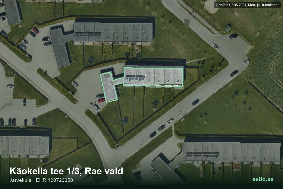 Käokella tee 1/3, Rae – аэрофото дома, контур по данным регистра строений (EHR)