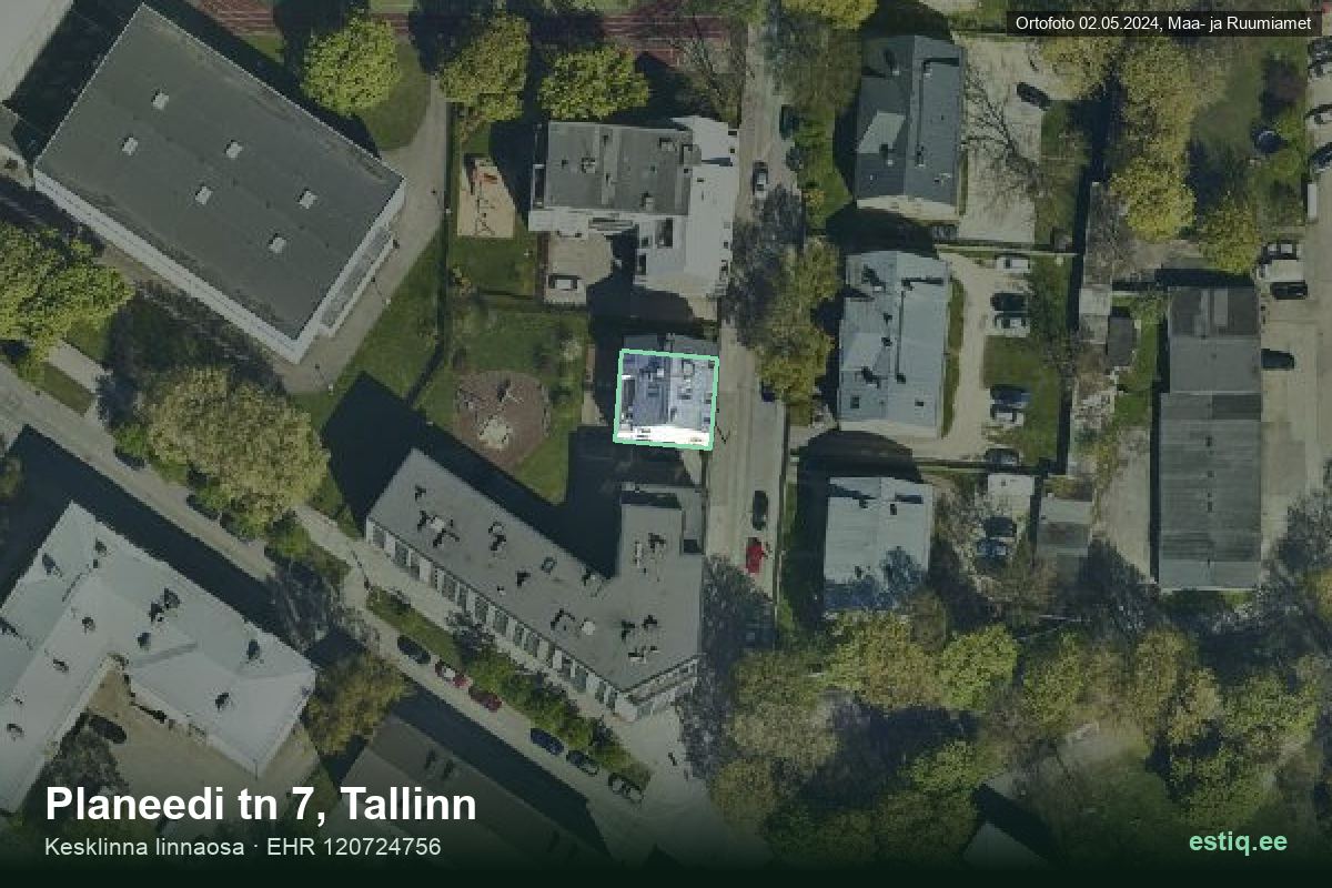 Planeedi tänav 7, Tallinn – aerial photo of the building, outline from the Building Register (EHR)