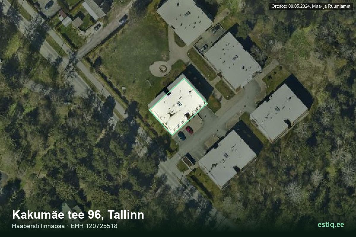 Kakumäe tee 96, Tallinn – aerial photo of the building, outline from the Building Register (EHR)
