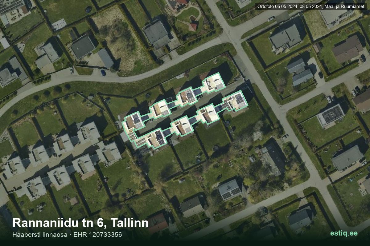 Rannaniidu tänav 6, Tallinn – ilmakuva rakennuksesta, ääriviiva rakennusrekisteristä (EHR)
