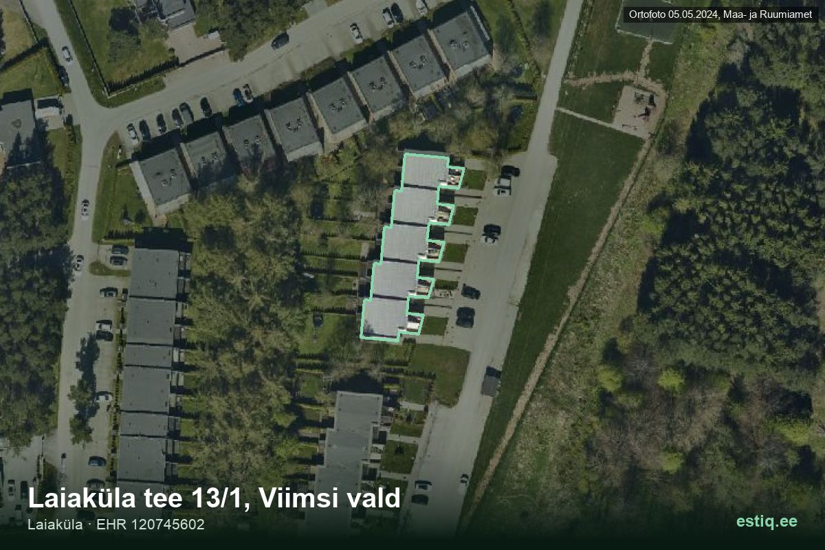 Laiaküla tee 13/1, Viimsi – ilmakuva rakennuksesta, ääriviiva rakennusrekisteristä (EHR)