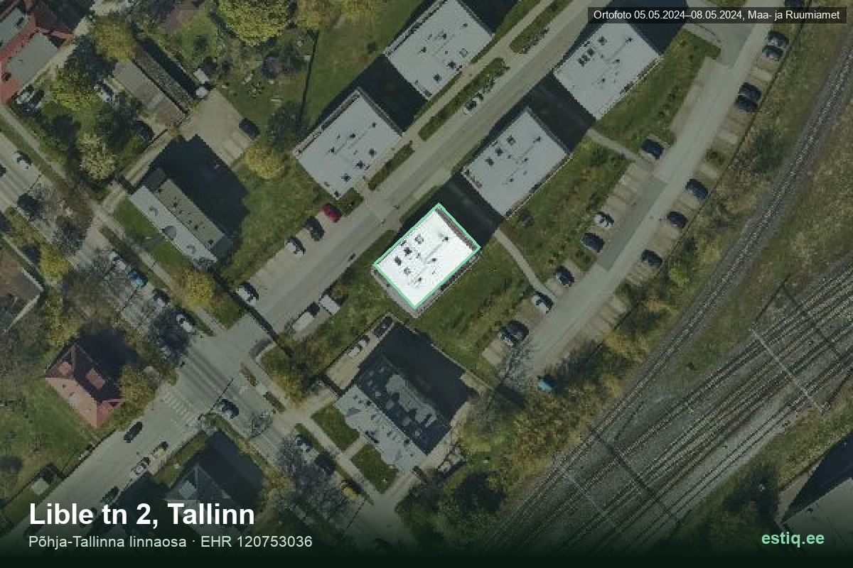 Lible tänav 2, Tallinn – hoone aerofoto, kontuur ehitisregistri (EHR) andmetest