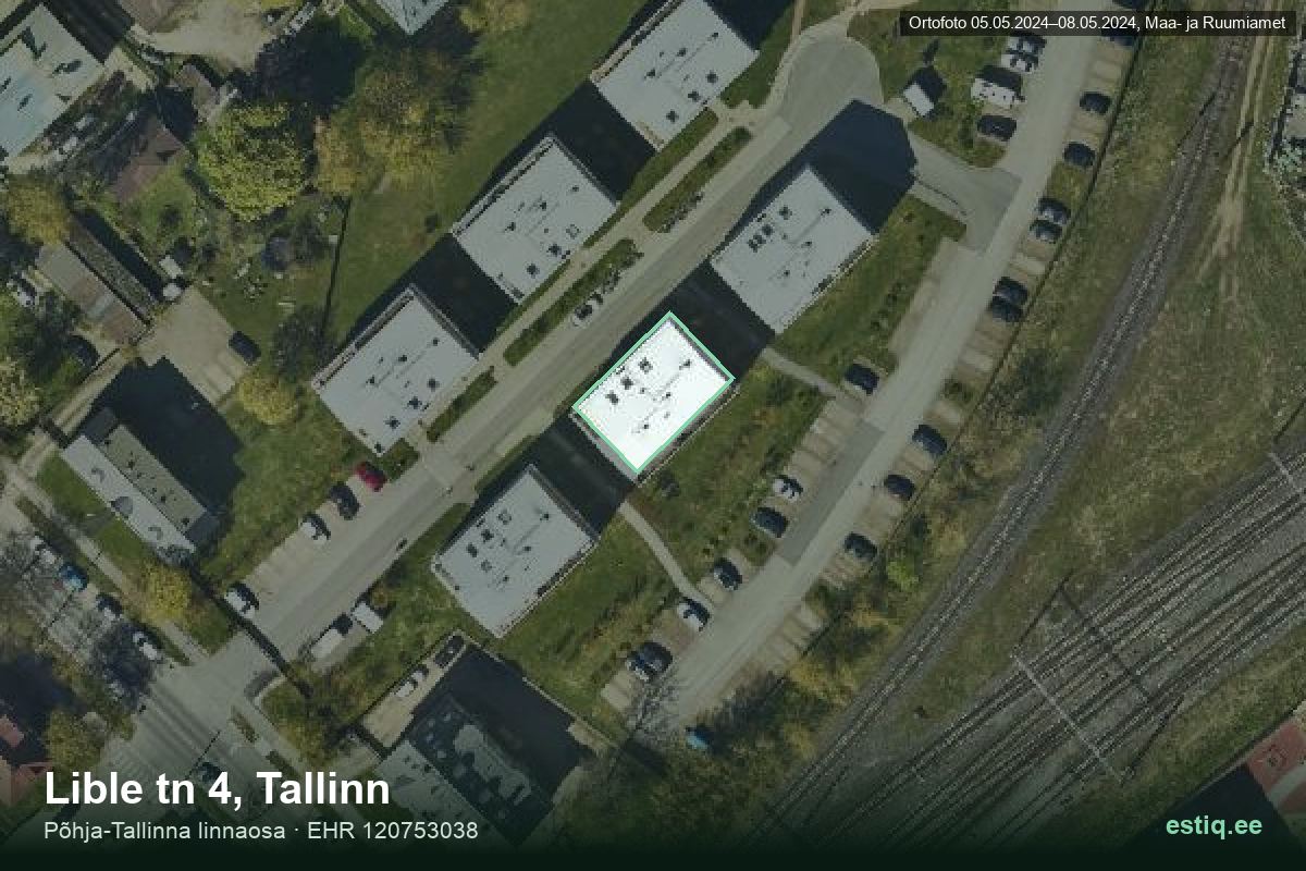 Lible tänav 4, Tallinn – ilmakuva rakennuksesta, ääriviiva rakennusrekisteristä (EHR)