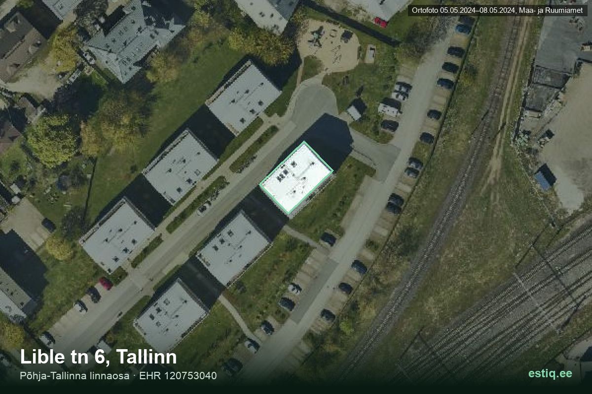 Lible tänav 6, Tallinn – аэрофото дома, контур по данным регистра строений (EHR)