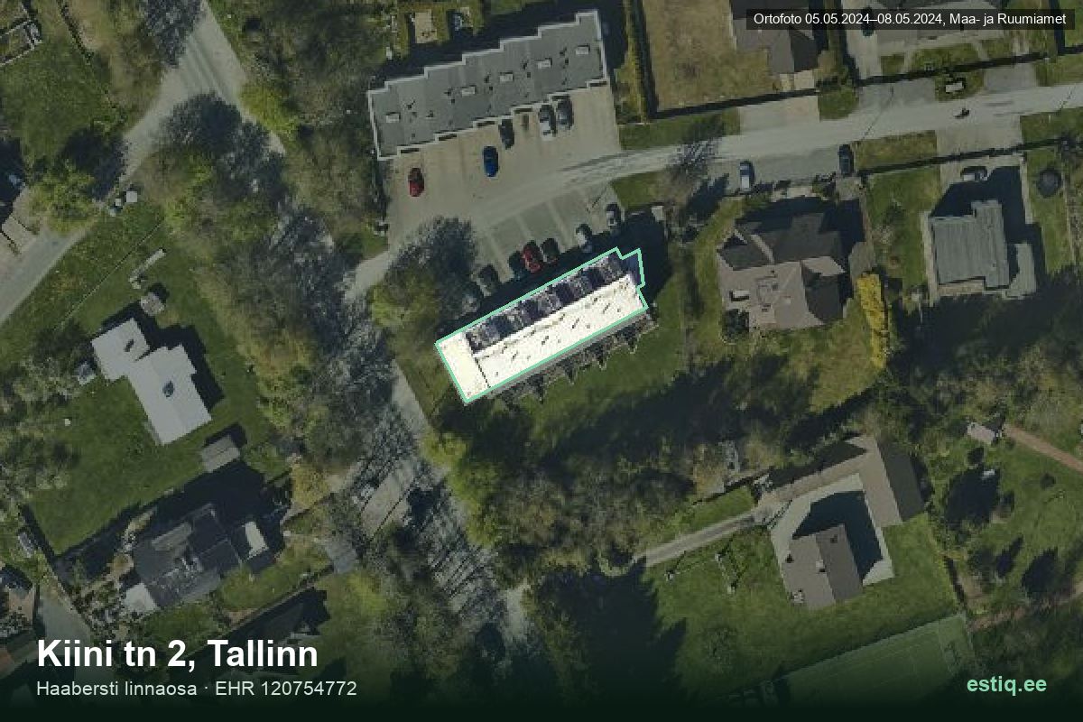 Kiini tänav 2, Tallinn – aerial photo of the building, outline from the Building Register (EHR)