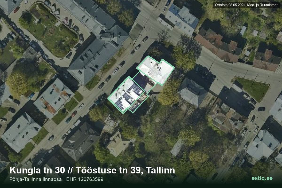 Tööstuse tänav 39, Tallinn – hoone aerofoto, kontuur ehitisregistri (EHR) andmetest