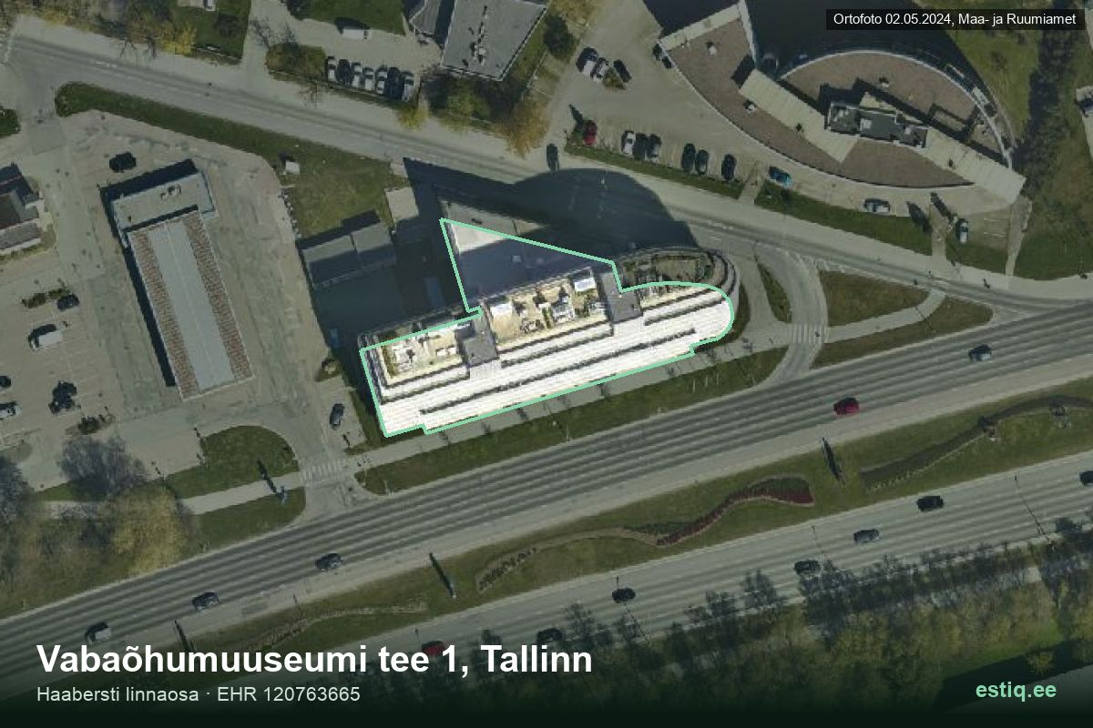 Vabaõhumuuseumi tee 1, Tallinn – aerial photo of the building, outline from the Building Register (EHR)