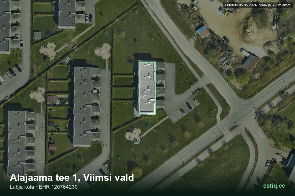 Alajaama tee 1, Viimsi – hoone aerofoto, kontuur ehitisregistri (EHR) andmetest