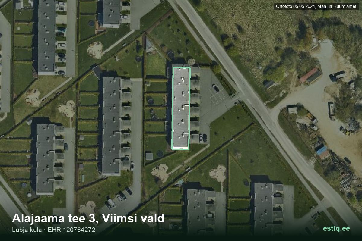 Alajaama tee 3, Viimsi – hoone aerofoto, kontuur ehitisregistri (EHR) andmetest