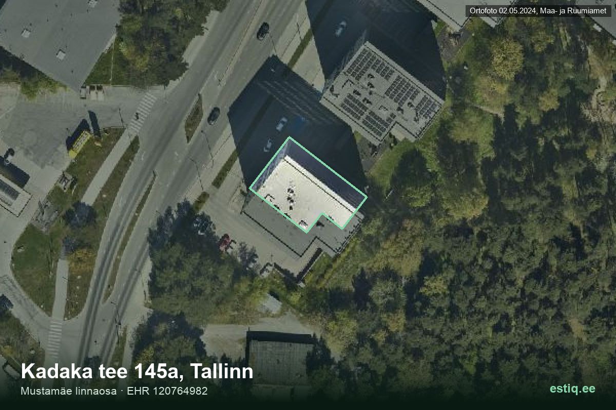 Kadaka tee 145a, Tallinn – hoone aerofoto, kontuur ehitisregistri (EHR) andmetest