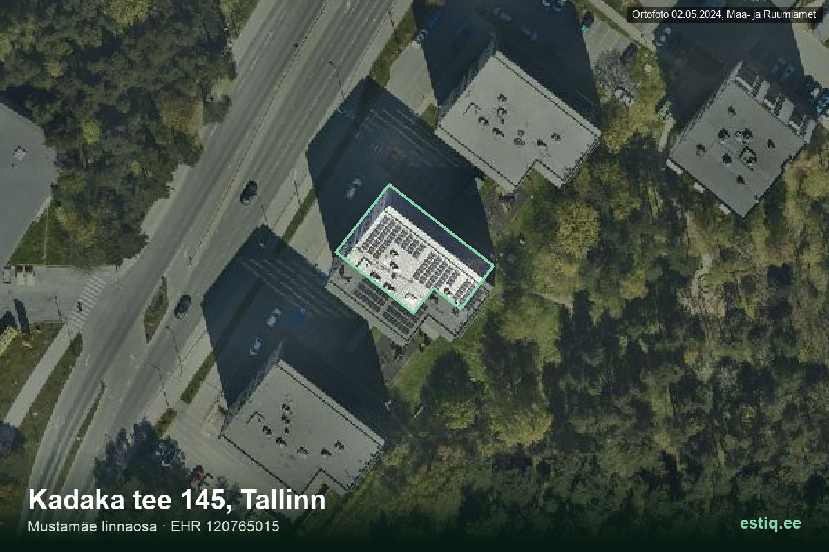 Kadaka tee 145, Tallinn – hoone aerofoto, kontuur ehitisregistri (EHR) andmetest
