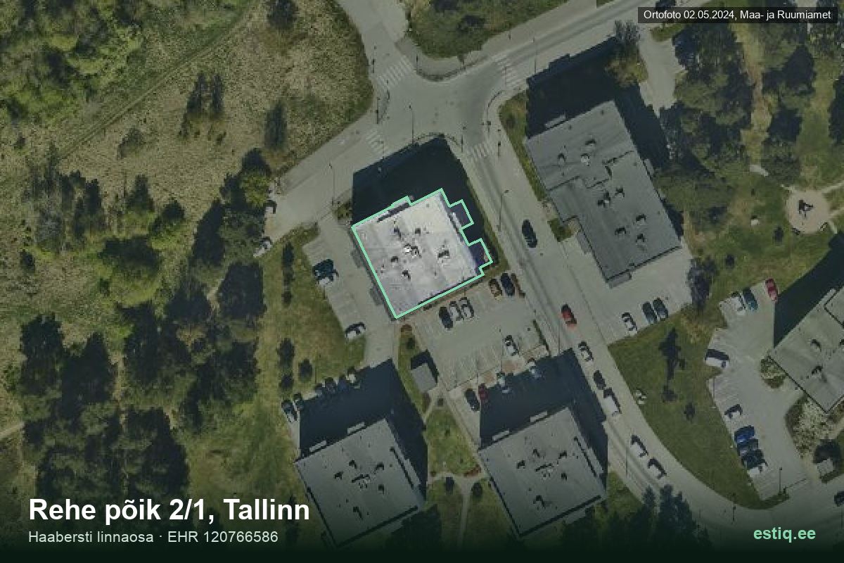 Rehe põik 2/1, Tallinn – aerial photo of the building, outline from the Building Register (EHR)