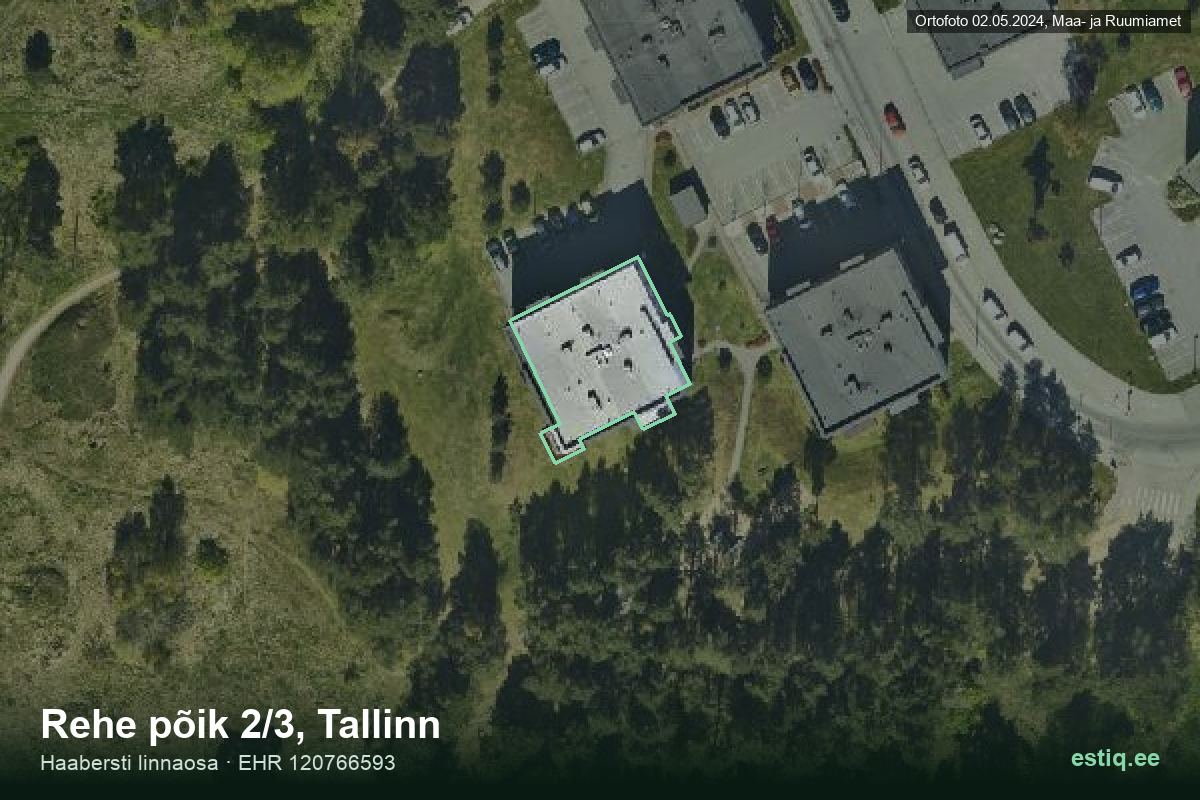 Rehe põik 2/3, Tallinn – hoone aerofoto, kontuur ehitisregistri (EHR) andmetest