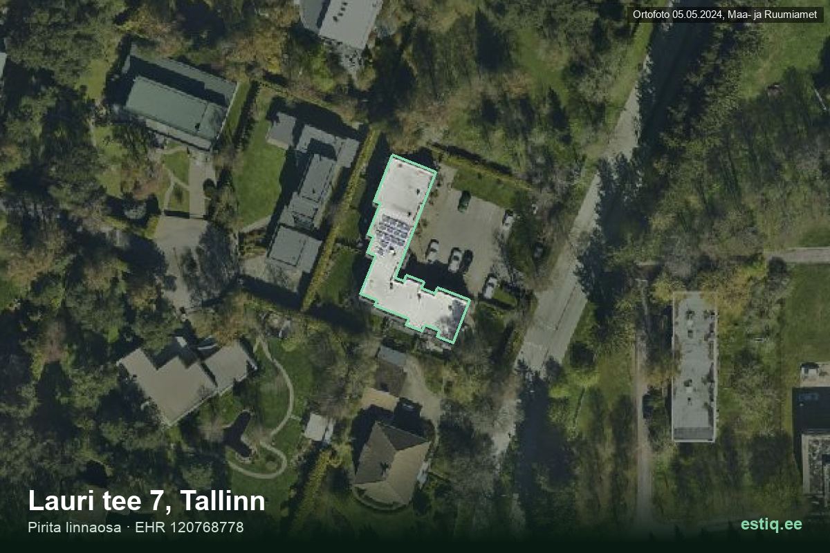 Lauri tee 7, Tallinn – hoone aerofoto, kontuur ehitisregistri (EHR) andmetest