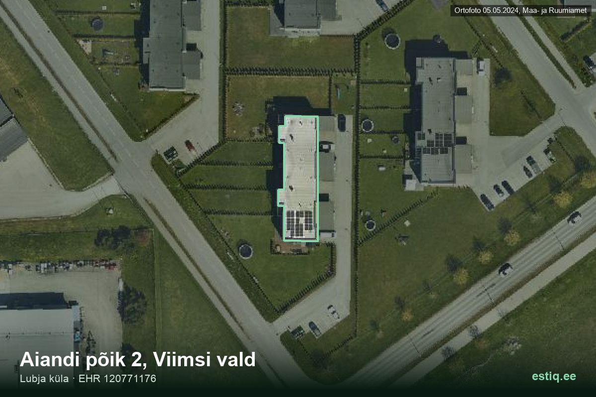 Aiandi põik 2, Viimsi – hoone aerofoto, kontuur ehitisregistri (EHR) andmetest