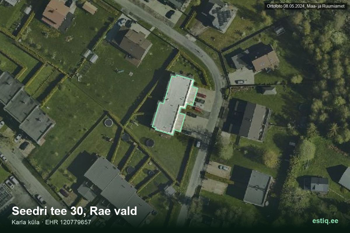 Seedri tee 30, Rae – ilmakuva rakennuksesta, ääriviiva rakennusrekisteristä (EHR)