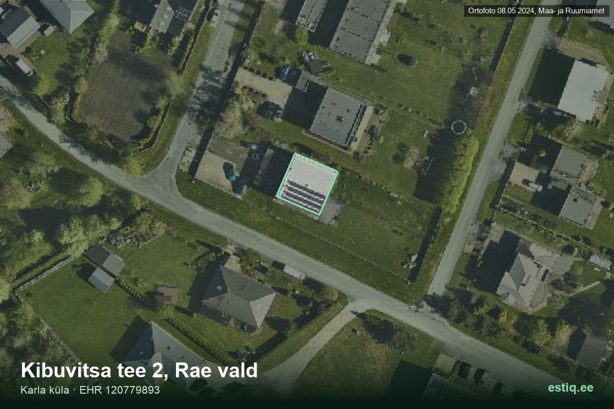 Kibuvitsa tee 2, Rae – hoone aerofoto, kontuur ehitisregistri (EHR) andmetest