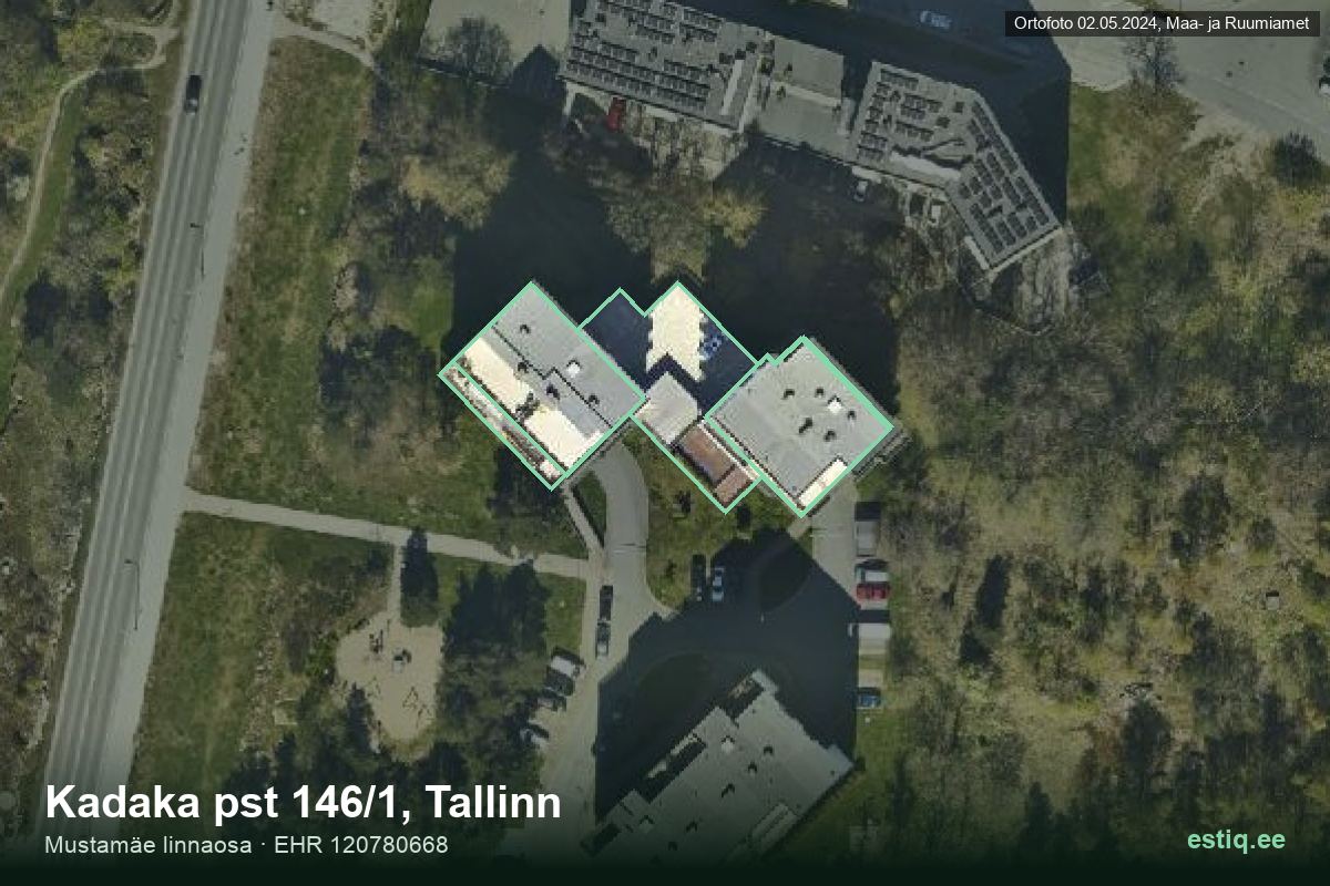 Kadaka pst 146/1, Tallinn – aerial photo of the building, outline from the Building Register (EHR)