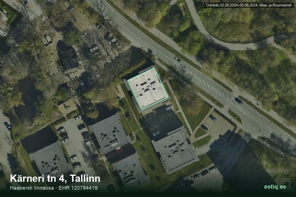 Kärneri tänav 4, Tallinn – aerial photo of the building, outline from the Building Register (EHR)