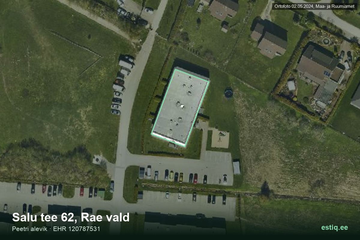 Salu tee 62, Rae – hoone aerofoto, kontuur ehitisregistri (EHR) andmetest