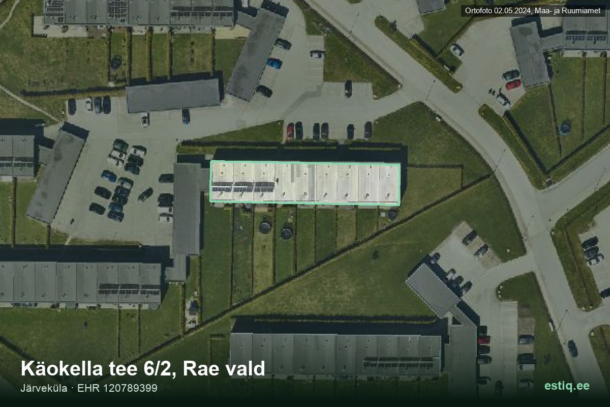Käokella tee 6/2, Rae – aerial photo of the building, outline from the Building Register (EHR)