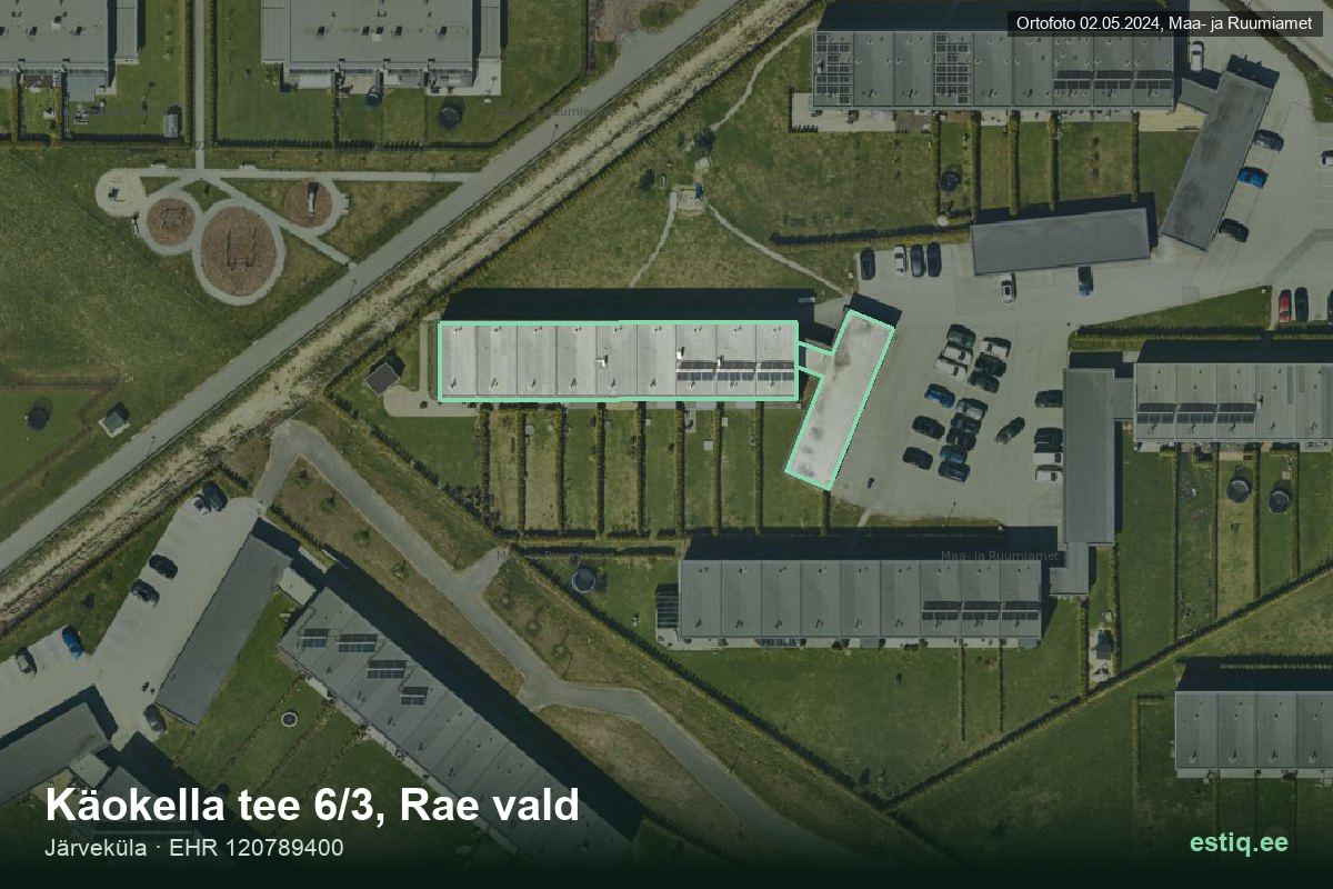 Käokella tee 6/3, Rae – aerial photo of the building, outline from the Building Register (EHR)
