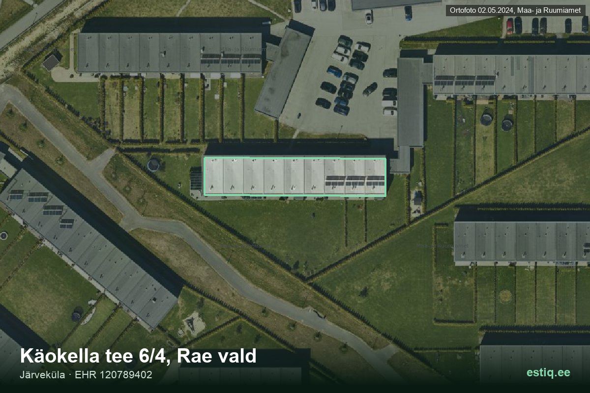 Käokella tee 6/4, Rae – aerial photo of the building, outline from the Building Register (EHR)