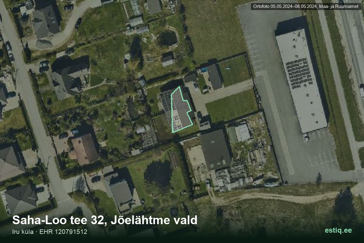 Saha-Loo tee 32, Jõelähtme – hoone aerofoto, kontuur ehitisregistri (EHR) andmetest