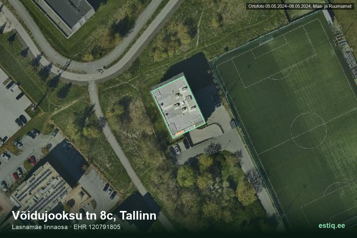 Võidujooksu tänav 8c, Tallinn – hoone aerofoto, kontuur ehitisregistri (EHR) andmetest