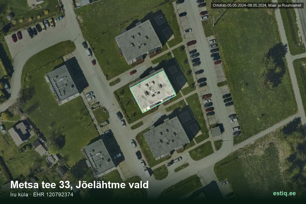 Metsa tee 33, Jõelähtme – hoone aerofoto, kontuur ehitisregistri (EHR) andmetest