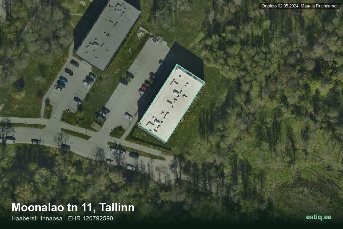 Moonalao tänav 11, Tallinn – aerial photo of the building, outline from the Building Register (EHR)