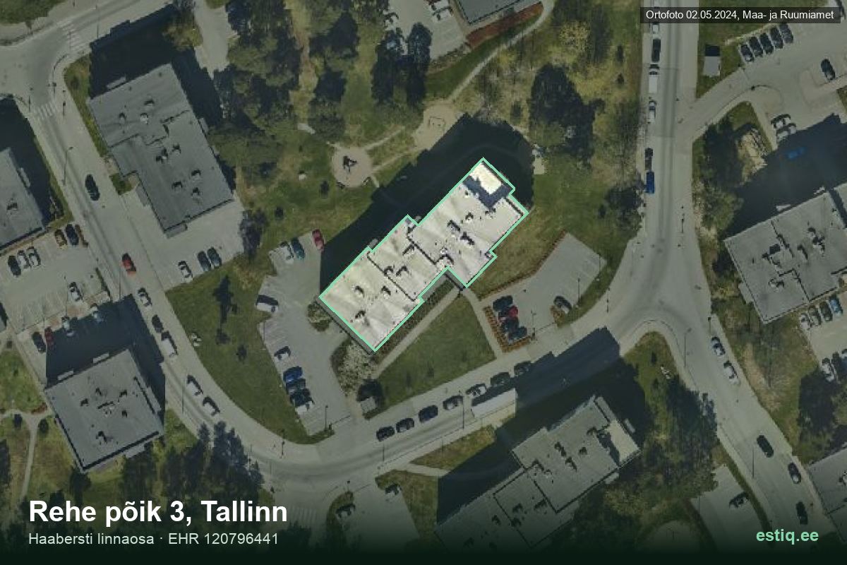 Rehe põik 3, Tallinn – hoone aerofoto, kontuur ehitisregistri (EHR) andmetest