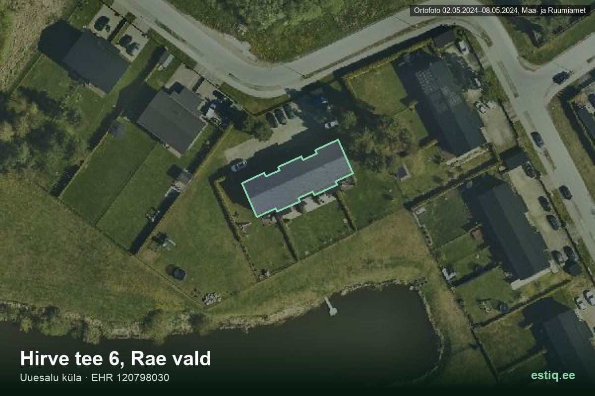 Hirve tee 6, Rae – hoone aerofoto, kontuur ehitisregistri (EHR) andmetest