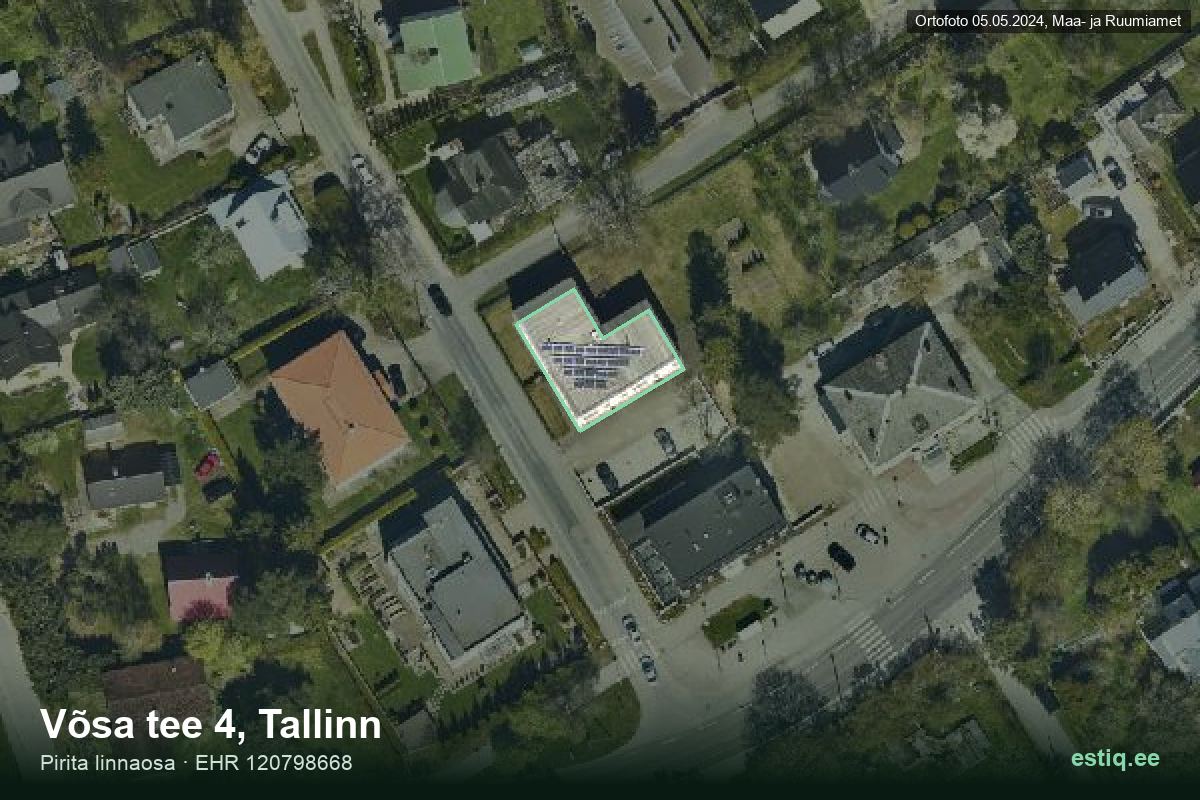 Võsa tee 4, Tallinn – hoone aerofoto, kontuur ehitisregistri (EHR) andmetest