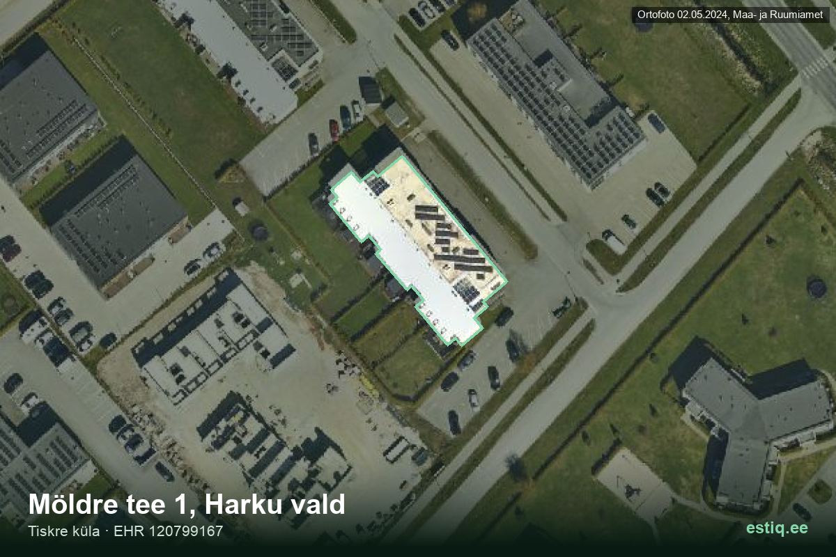 Möldre tee 1, Harku – hoone aerofoto, kontuur ehitisregistri (EHR) andmetest