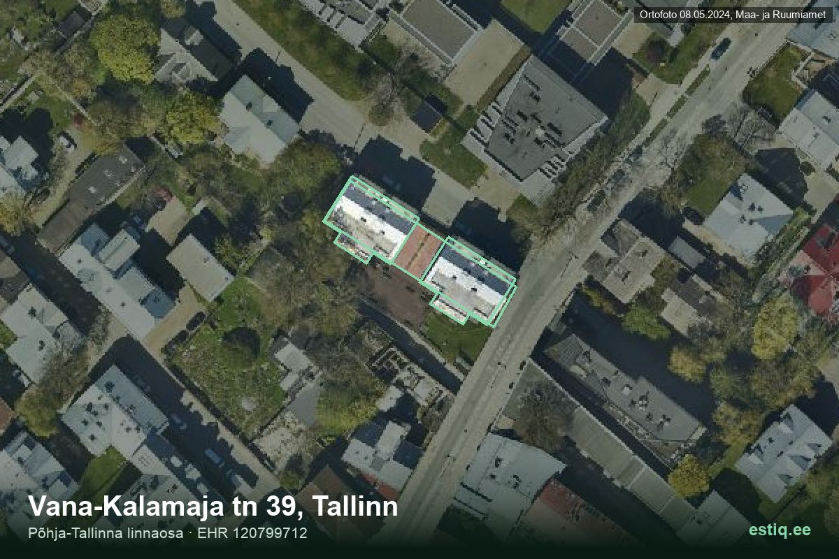 Küti tänav 1/1, Tallinn – ilmakuva rakennuksesta, ääriviiva rakennusrekisteristä (EHR)