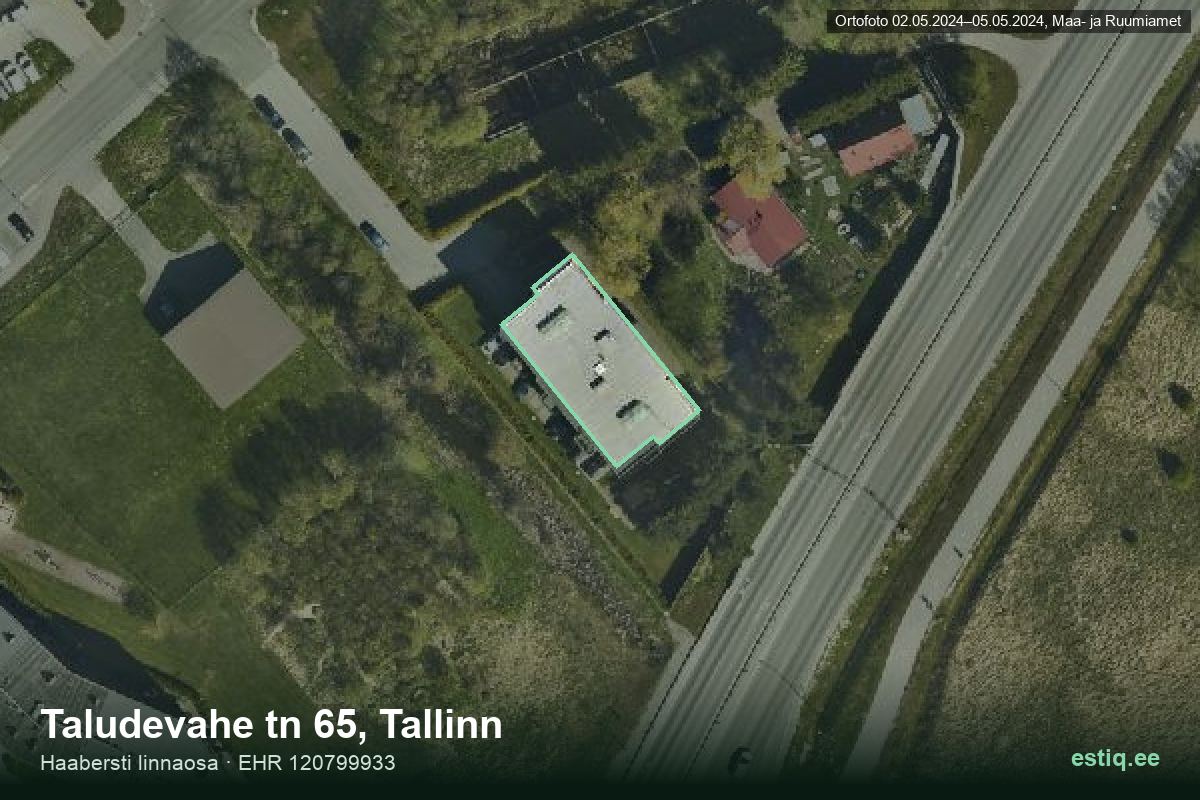 Taludevahe tänav 65, Tallinn – aerial photo of the building, outline from the Building Register (EHR)