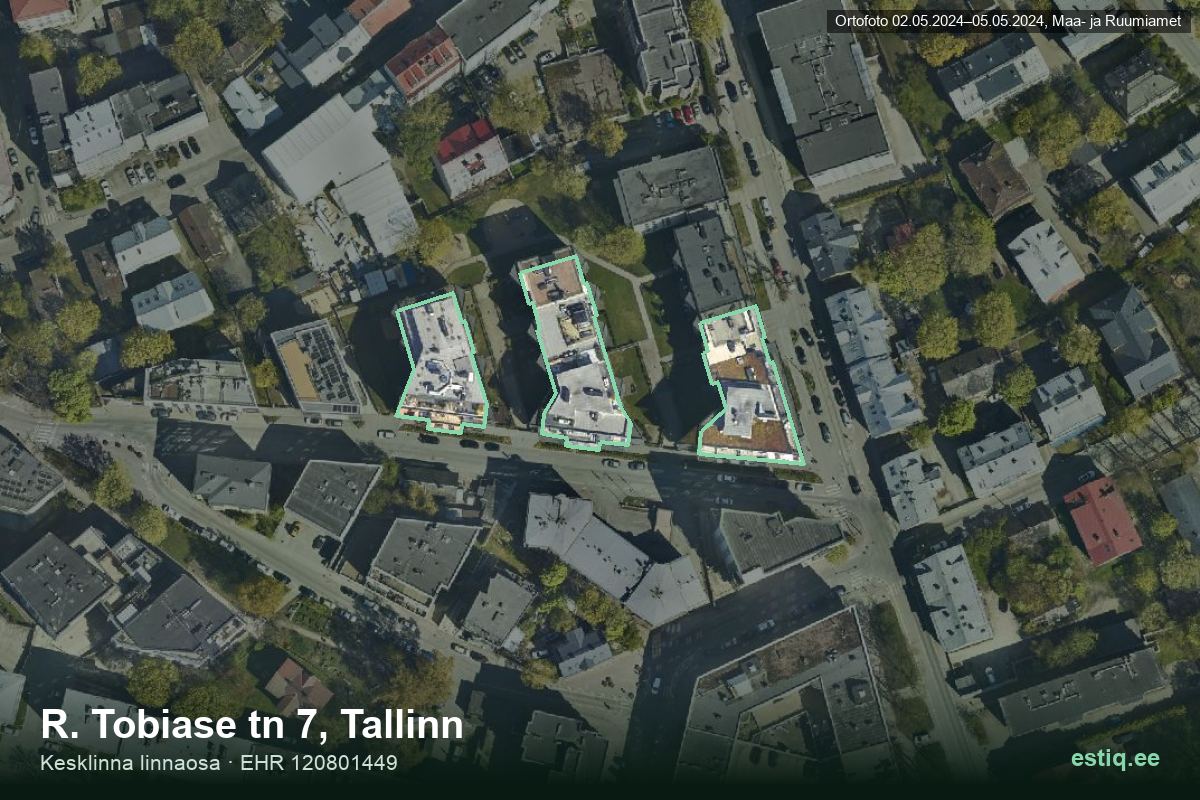 R. Tobiase tänav 11, Tallinn – ilmakuva rakennuksesta, ääriviiva rakennusrekisteristä (EHR)