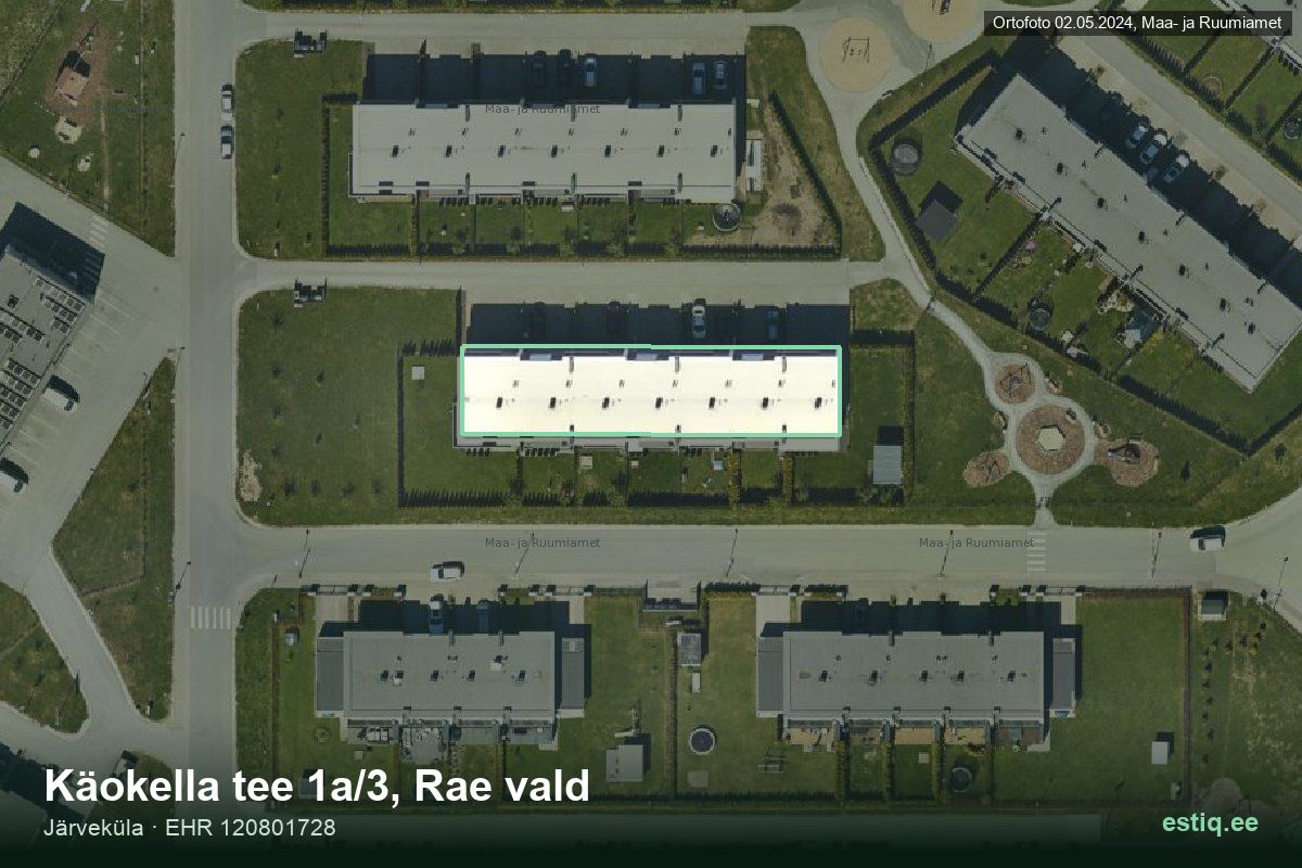 Käokella tee 1a/3, Rae – hoone aerofoto, kontuur ehitisregistri (EHR) andmetest
