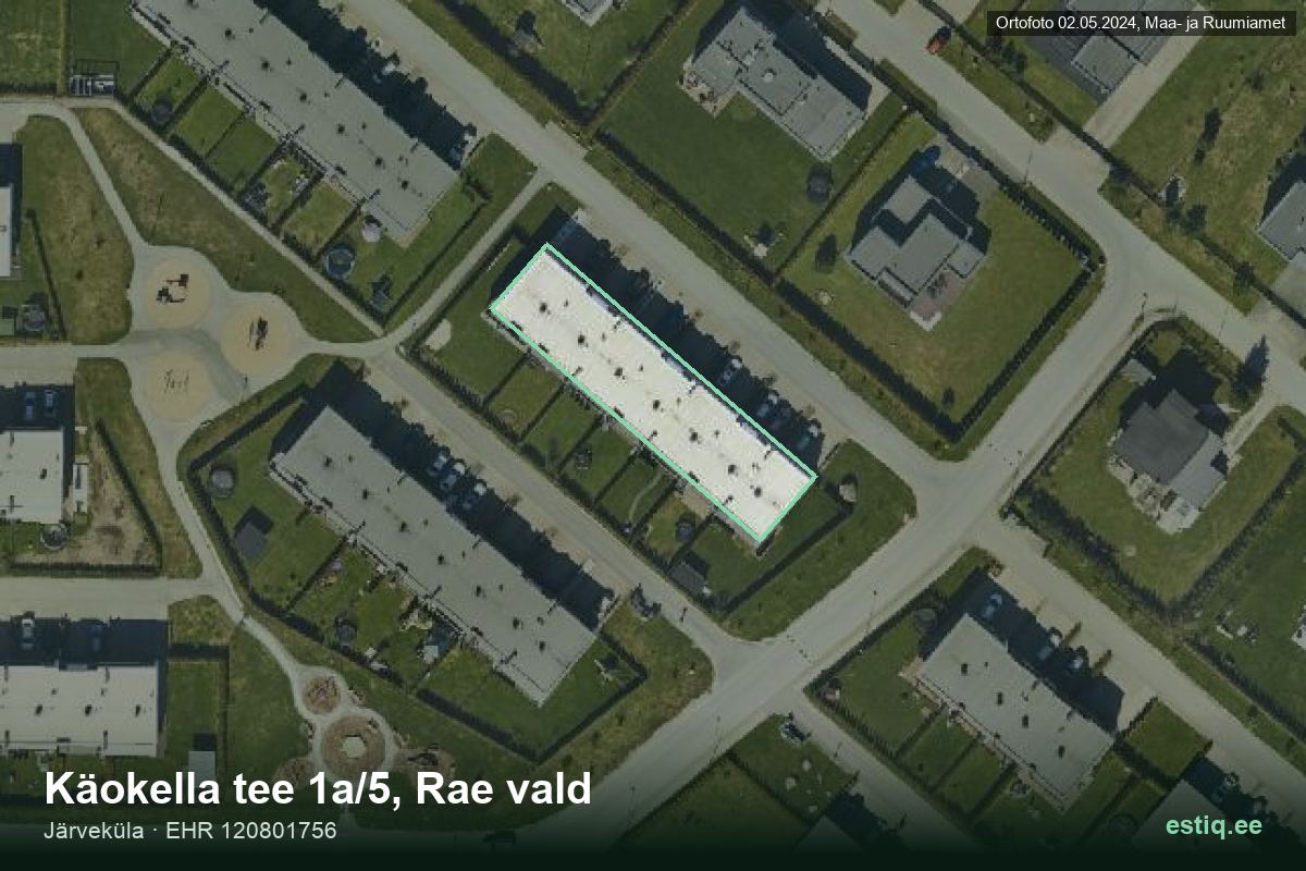 Käokella tee 1a/5, Rae – aerial photo of the building, outline from the Building Register (EHR)
