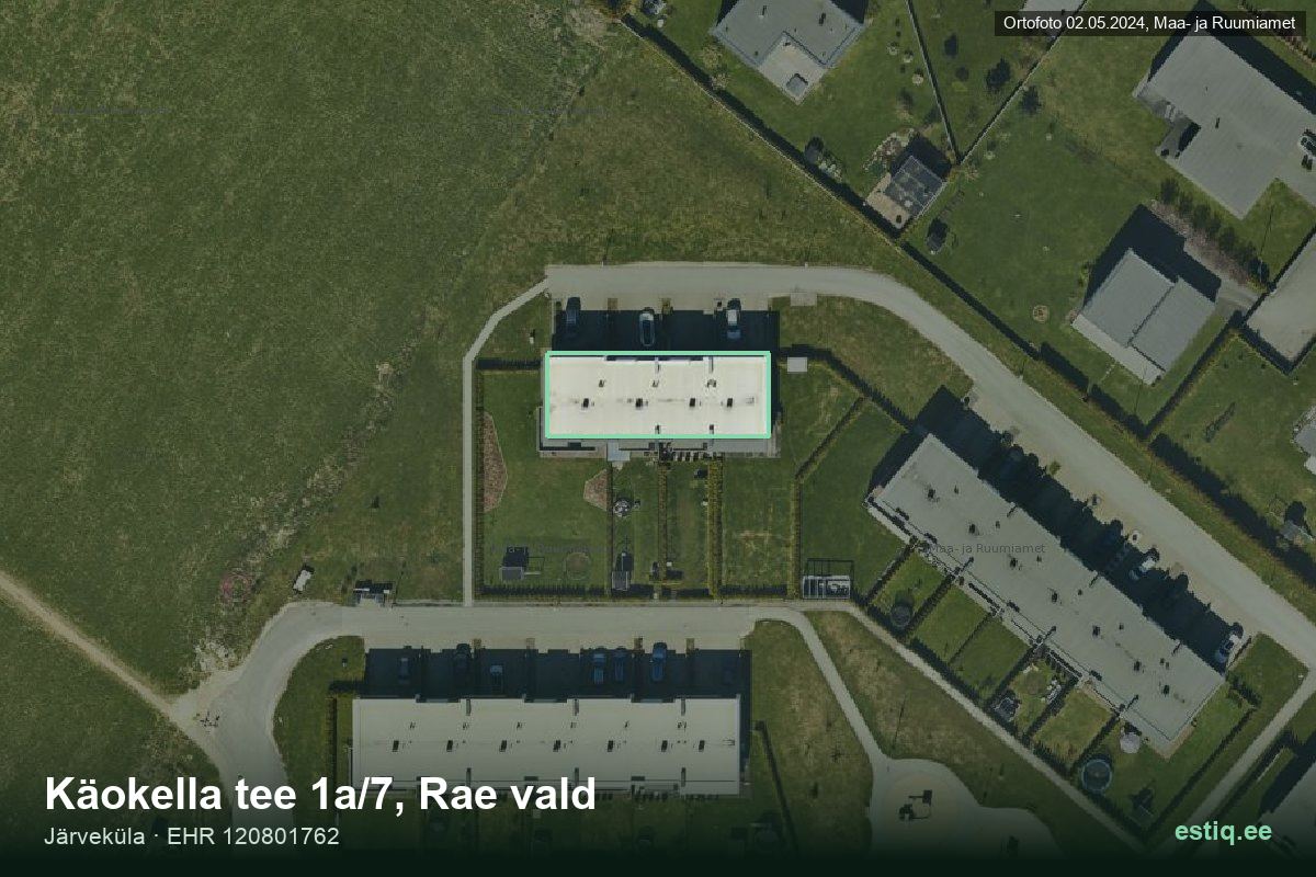 Käokella tee 1a/7, Rae – hoone aerofoto, kontuur ehitisregistri (EHR) andmetest