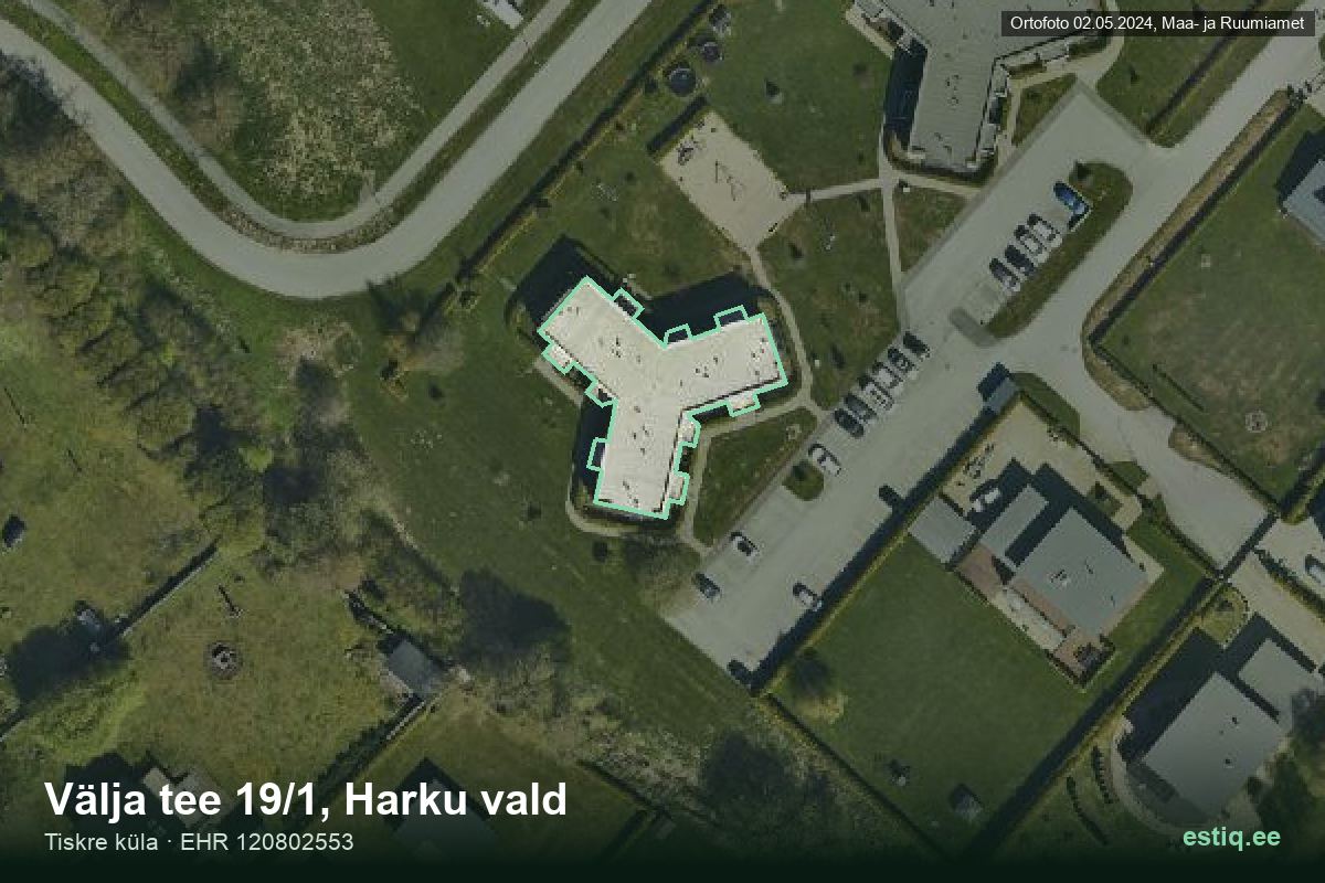 Välja tee 19/1, Harku – ilmakuva rakennuksesta, ääriviiva rakennusrekisteristä (EHR)