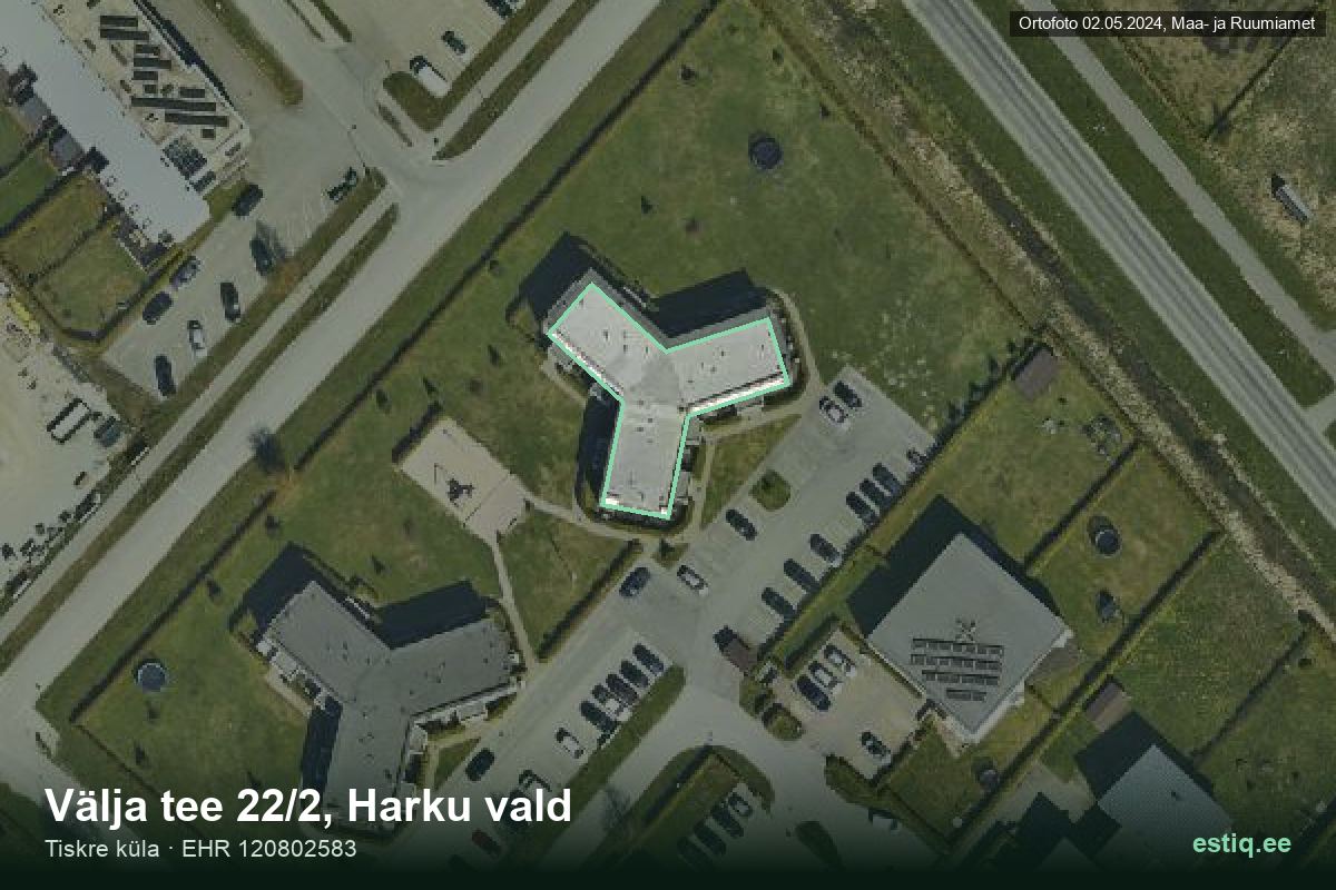 Välja tee 22/2, Harku – аэрофото дома, контур по данным регистра строений (EHR)