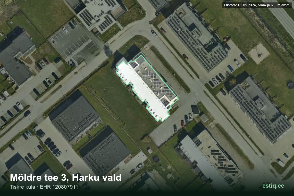 Möldre tee 3, Harku – hoone aerofoto, kontuur ehitisregistri (EHR) andmetest